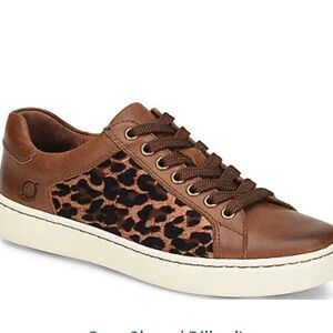 Born Size 9 Leopard Sur Leather Calf Hair Lowtop Shoes